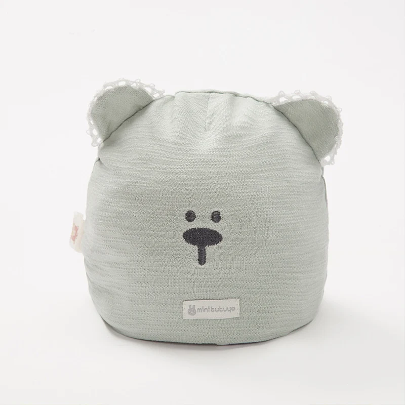 Кружевные детские вязаные шапочки с медведем для новорожденных мальчиков и