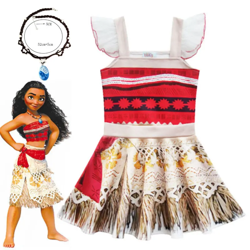 2020 новое платье для девочек вечерние платья с рисунком из аниме Моана Костюм