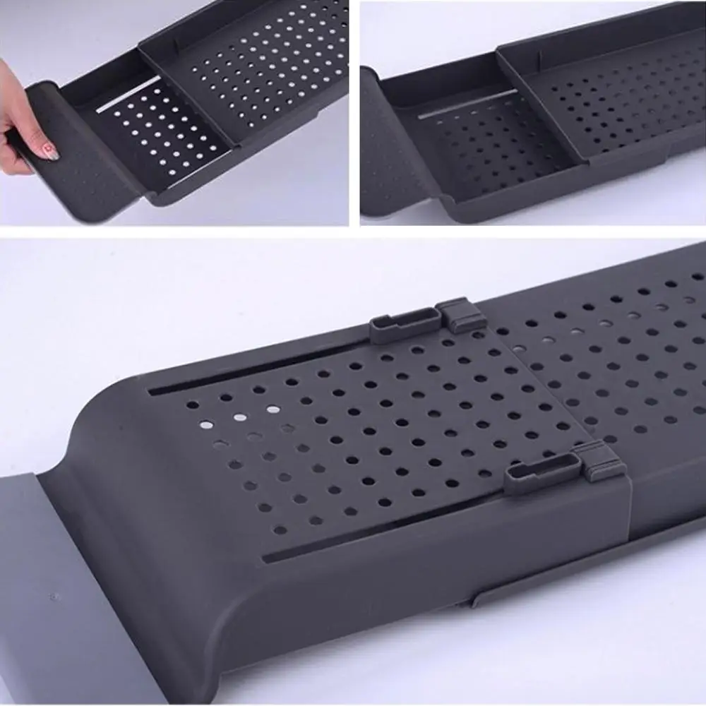 Полка для ванной Пластиковый телескопический сливный органайзер комнаты полка