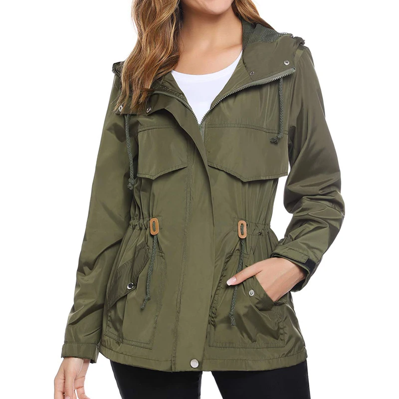 Водонепроницаемая Женская куртка легкие пальто плащ с капюшоном уличная