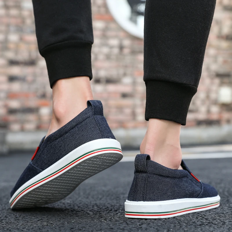 Summer Men's Shoes Denim Men Casual Comfortable Breathable Canvas Outdoor Non-slip for Mans Footwear | Обувь