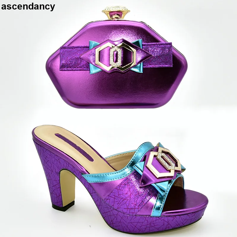 Новейшая модель комплект из туфель и сумочки в африканском стиле Итальянские