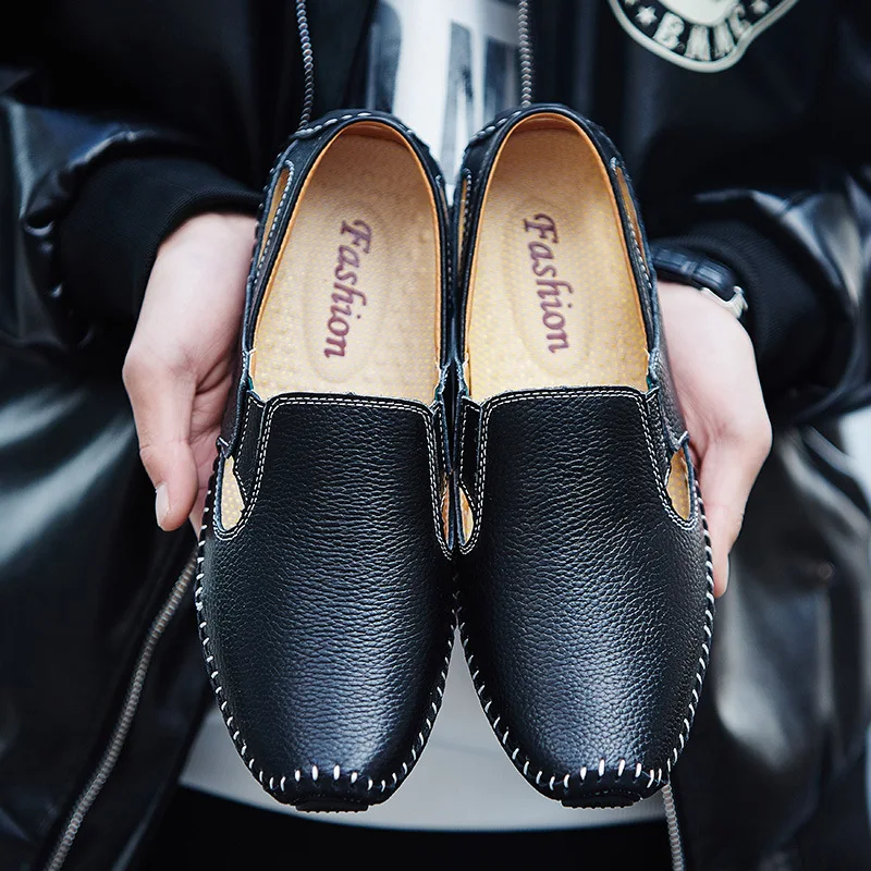 Мужские кожаные сандалии без шнуровки размеры 38-47 5 цветов | Обувь