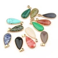 natural stone agates pendant water drop shape pendants for jewelry making diy necklace accessories size 3 61 90 7cm