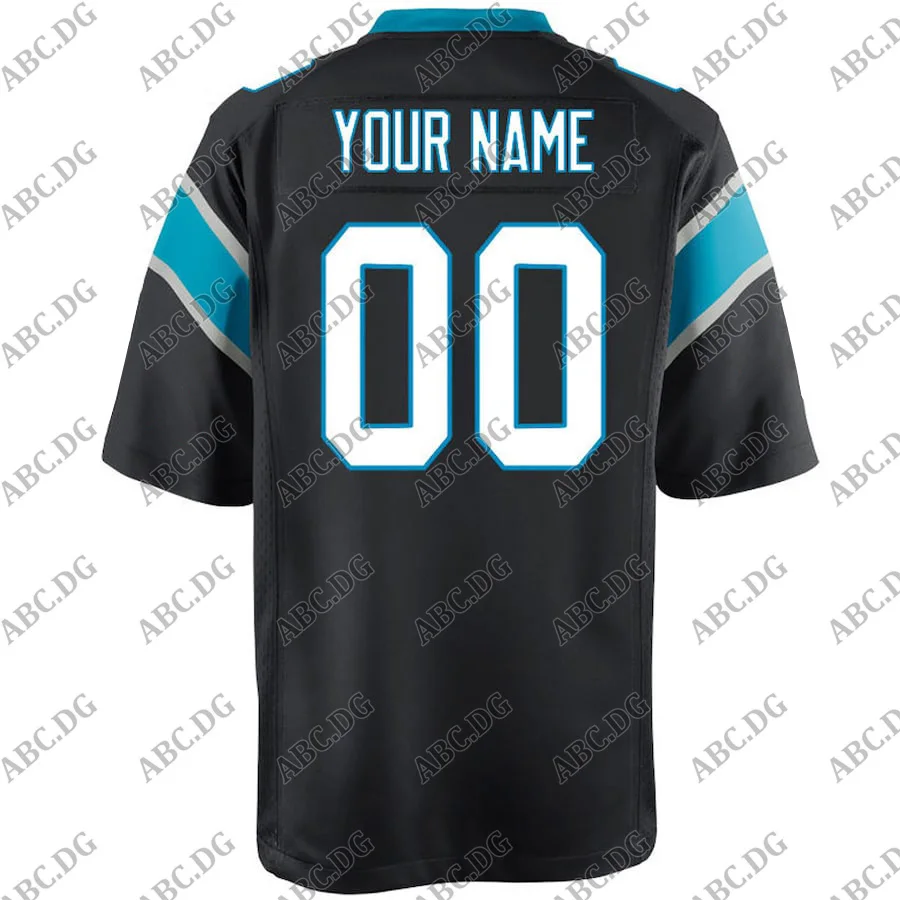 

Customized Stitch American Football Jersey Men Women Kid Youth Carolina Black Customized Game Jersey Any Name Any Number
