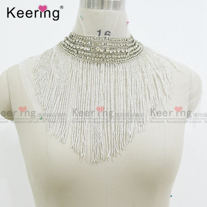 Водопад висячая аппликация лифа ювелирные изделия воротник патч для свадебного