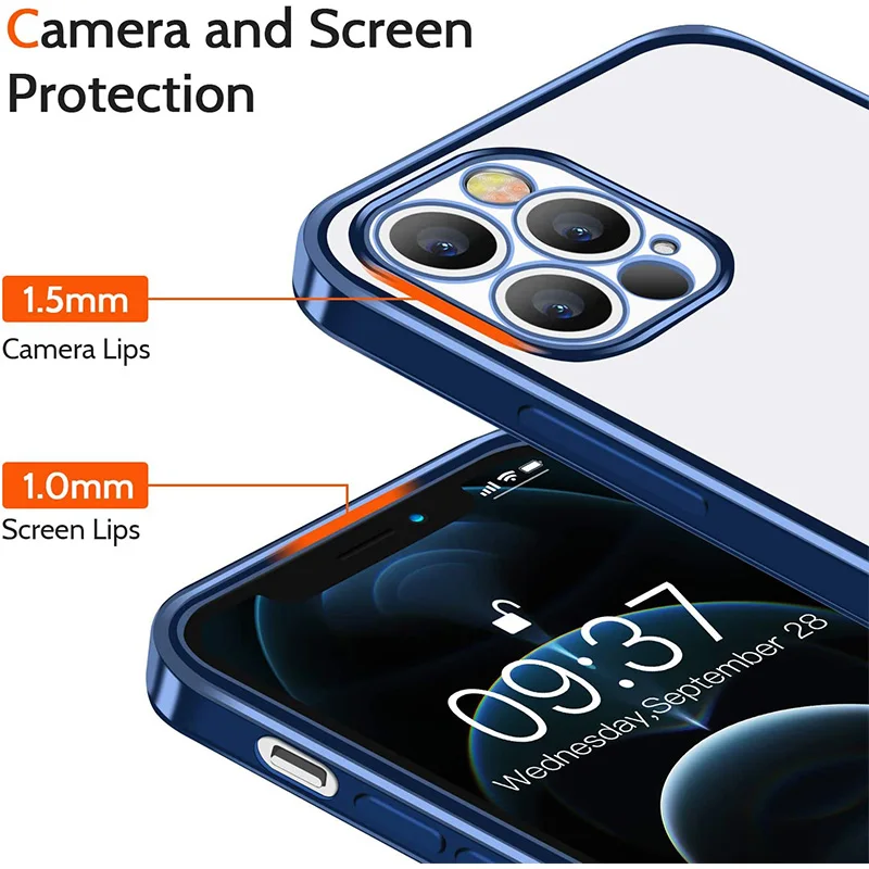 New Luxury Plating Silicone Case For iPhone 12 11 13 14 Pro Max Clear Shockproof Lens Protection Case on iPhone Xs Max X XR 7 8