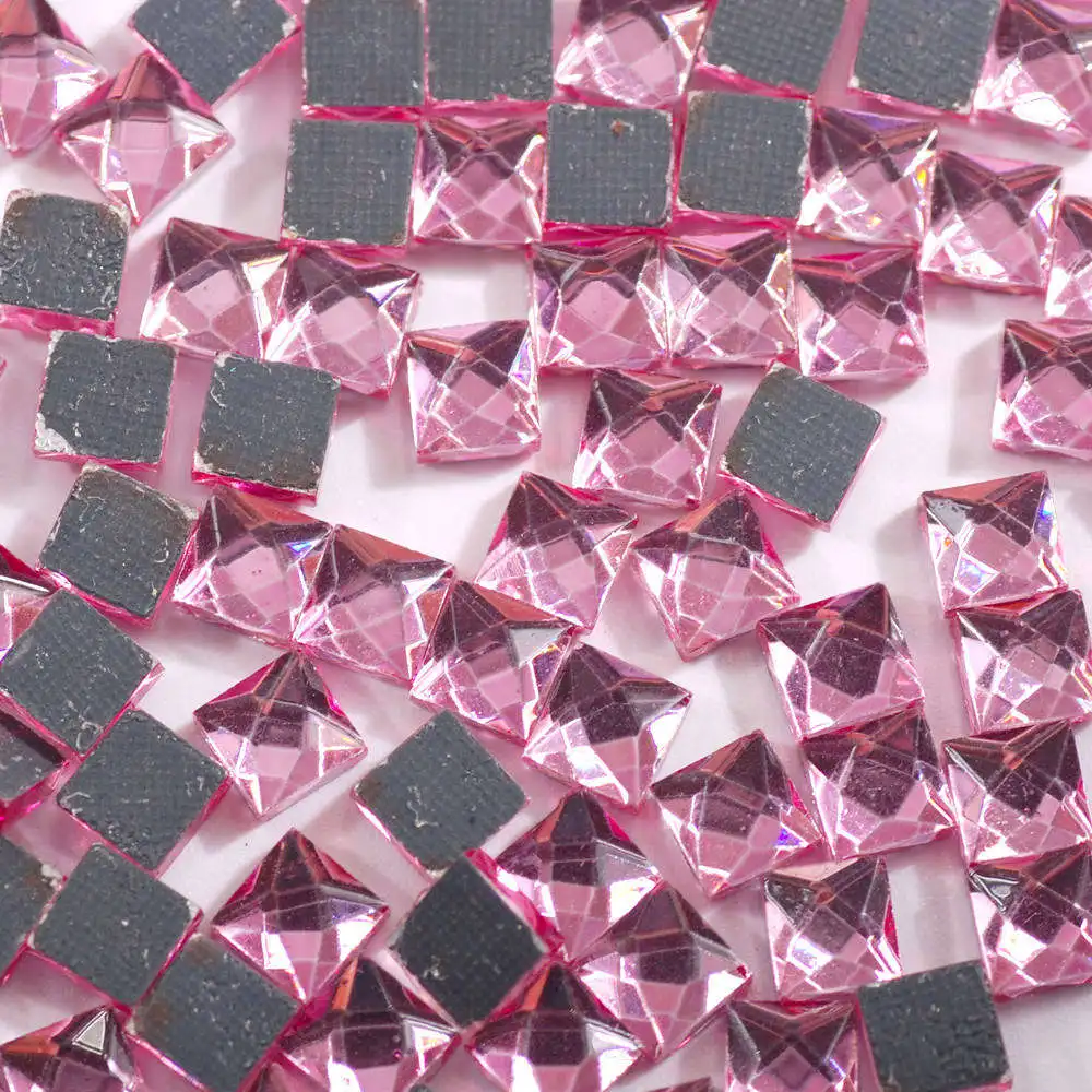 pink 100 шт./лот, 5 мм, квадратная поверхность с заземлением, горячая фиксация, стеклянные кристаллы, стразы с плоской задней частью, железные свадебные платья, декоративные аксессуары - Цвет: pink