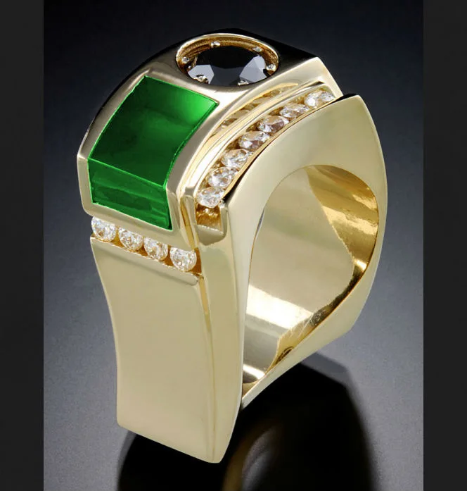 

Fashion 18K exquisite Gold Ring Crystal Ring For Women Gothic Party engagement jewelry lovers birthday gift