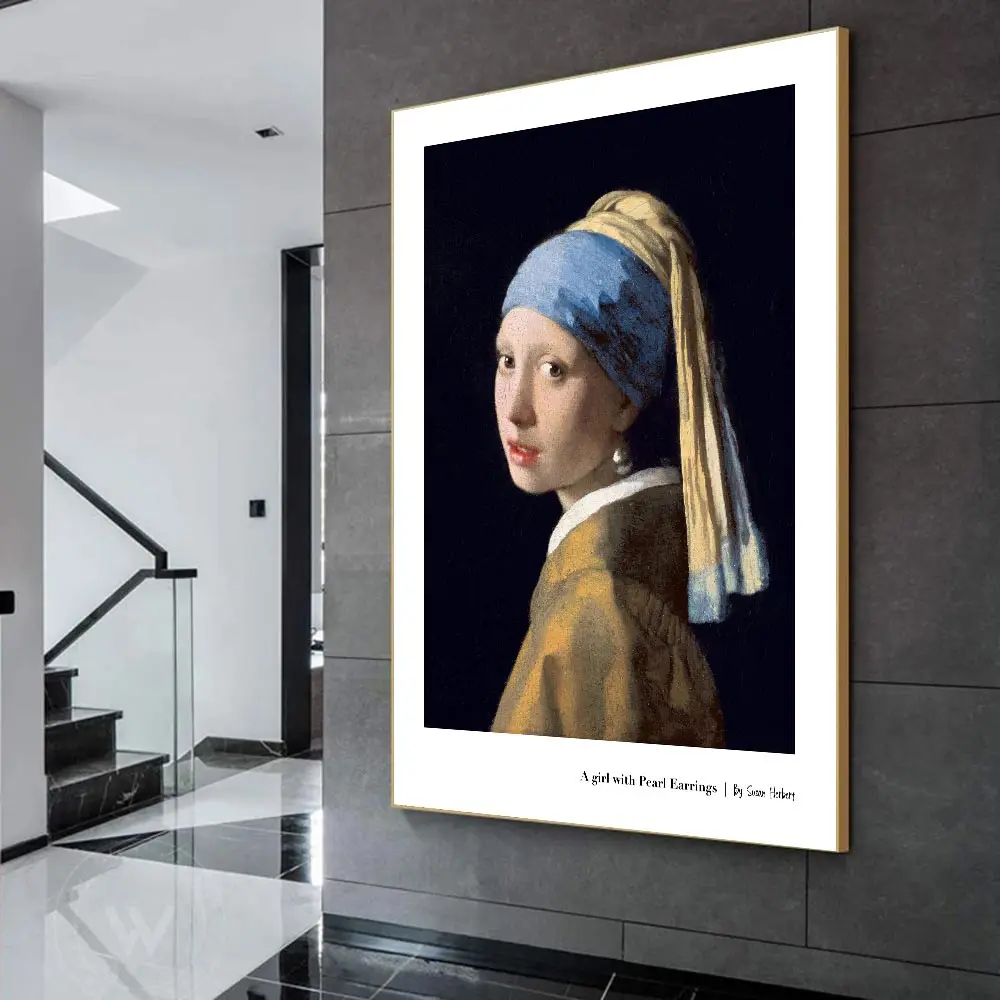 

Famous Canvas Art Wall Abstract Figure The Girl With Pearl Earring Poster Prints Classical Portrait Painting Home Decor Pictuer