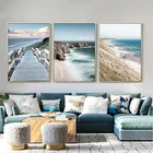 Морской океан, пляж, мост, холст, Постер, скандинавский пейзаж, природа, морской пейзаж, настенная живопись, скандинавский Декор для гостиной, картина