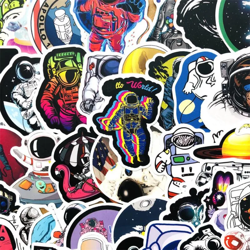 

10/30/50PCS cute cat cartoon astronaut aviation notebook graffiti luggage helmet waterproof sticker decoration wholesale