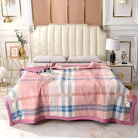 summer cooling blanket air conditioner comforter quilt lightweight breathable sofa bed blankets print bed cover home textiles