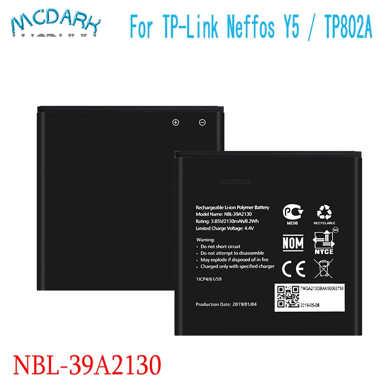 NBL-39A2130 для TP-Link Neffos Y5/TP802A аккумулятор 2130mAh Высокая емкость сменные батареи для сотового телефона