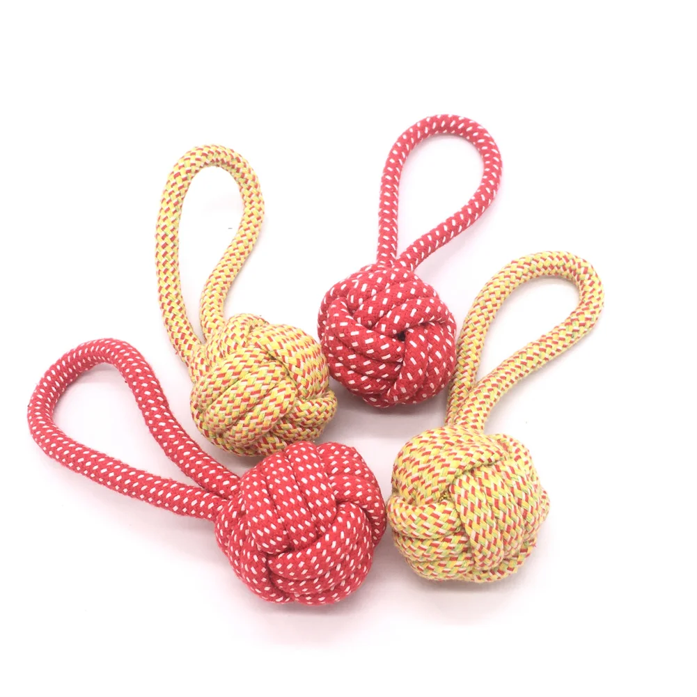 

Cotton Rope Ball Dog Chew Toy Puppy Interactive Molar Balls Teeth Cleaning Rope Knot Toys Dogs Biting Palying Toy Pet Supplies