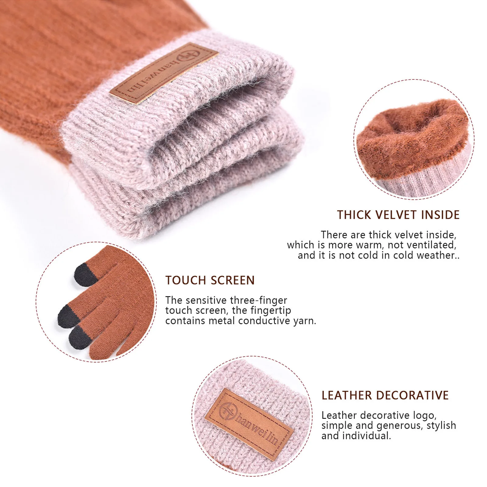 Зимние перчатки для сенсорного экрана женщин и мужчин | Аксессуары одежды