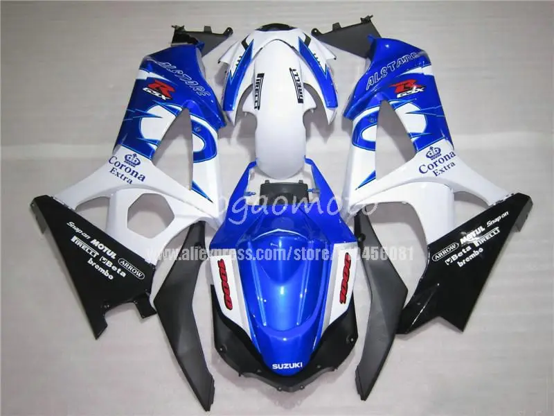 

injection white blue Bodywork For fairing kits SUZUKI GSXR1000 K5 05 06 Bodys GSXR 1000 2005 2006 gsxr1000 fairings kit
