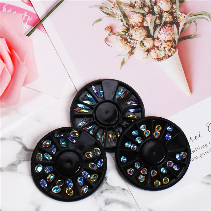 Украшения для ногтей прозрачные часы с бриллиантами конский глаз Персиковое