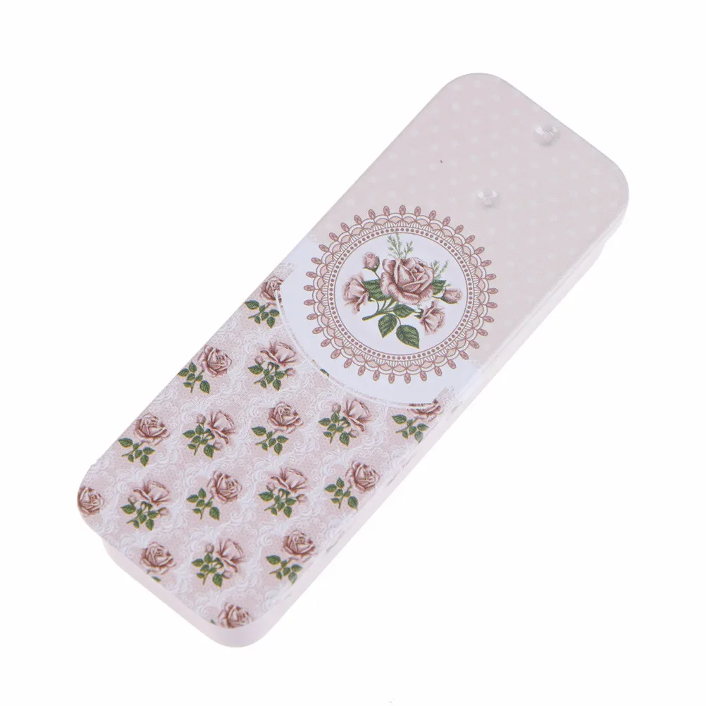 

1PCS Portable Square Mini Iron Pill Box Pill Cases Tin Box Random 9.2*3.2*1.5cm