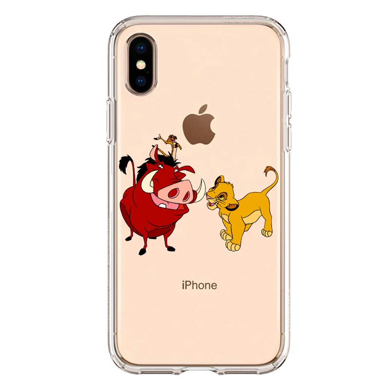 TPU Милый мягкий силиконовый чехол из ТПУ с изображением короля льва Simba для телефона iPhone XS MAX 6 6S 7 8 Plus X XR прозрачный чехол - Цвет: TPU