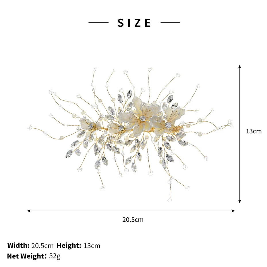 Женские заколки для волос QYY с цветами из смолы ручной работы золотого цвета 2020 |