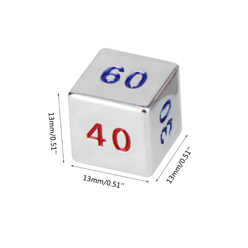

5Pcs/Set 6 Sided Number Color Alloy Dice Party Family DIY Games Engraving Educational Toys Accessaries