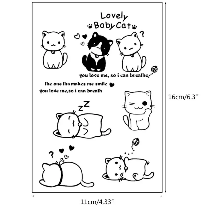 Прекрасный ребенок Кот силиконовый прозрачный печать штамп DIY Скрапбукинг