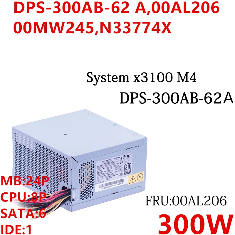 Bestellen Neue Original NETZTEIL Für Lenovo IBM System X3100 M4 M5 300W Netzteil DPS-300AB-62 EINE 00AL206 00MW245 N33774X