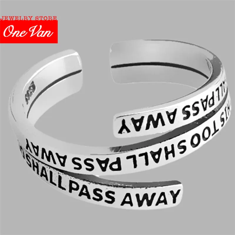 

2020 Adjustable S925 silver multi-layer letter ring women's fashion geometry English ring women's opening ornament Jewelry