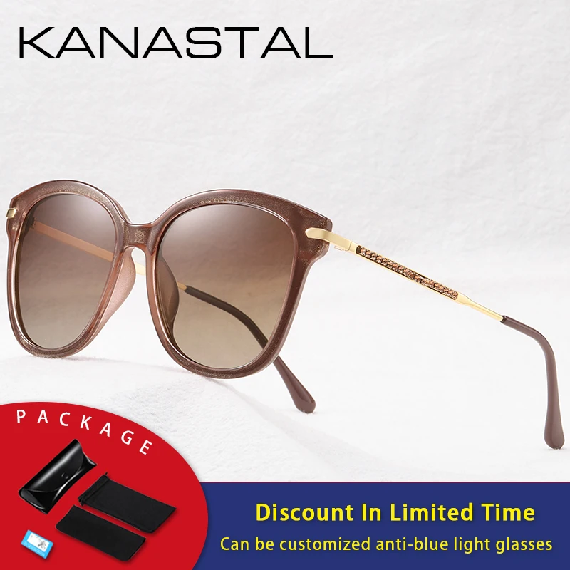 Женские квадратные солнцезащитные очки роскошные поляризационные в оправе из