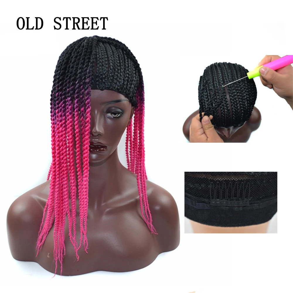 Top Sale Adjustable Black Cornrows Crochet Braid Wig Caps For Sewing Weave and Crochet Braiding Wigs  Elastic Hairnet Glueless