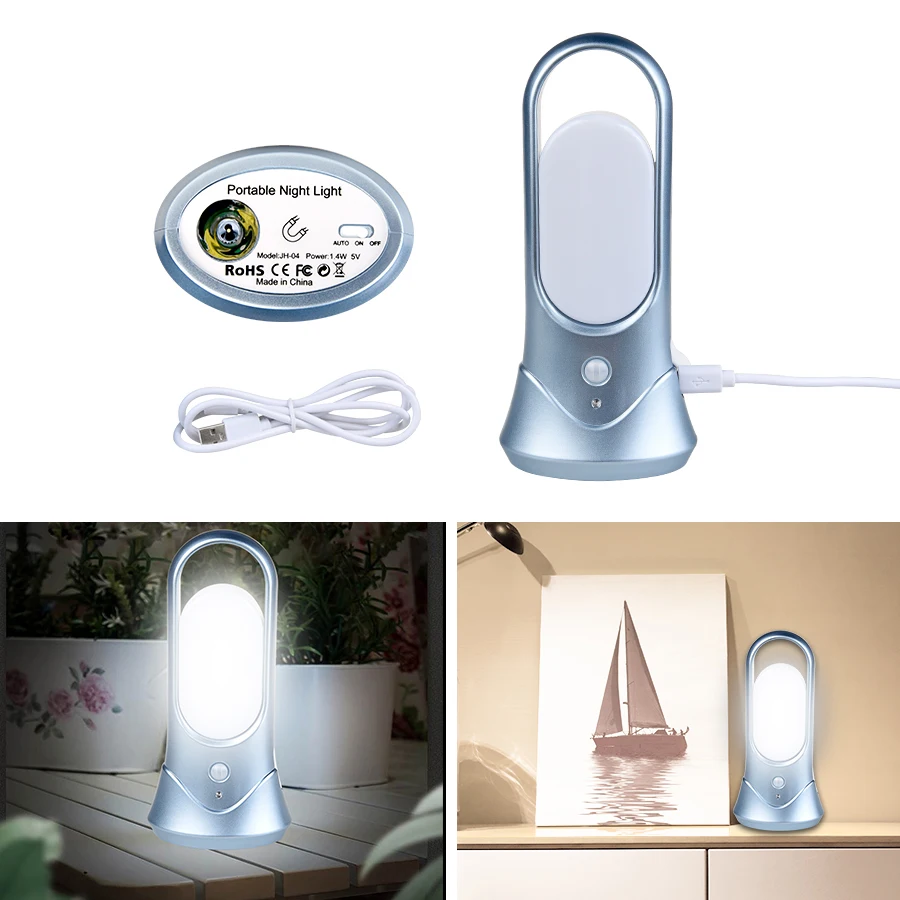 Светодиодный ночник EeeToo с датчиком движения портативный USB зарядкой для