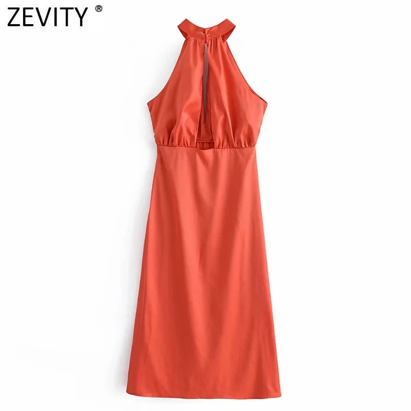 

ZEVITY, новый женский однотонный раздельный дизайн, женское шикарное повседневное клубвечерние праздничное платье с боковой молнией DS8839