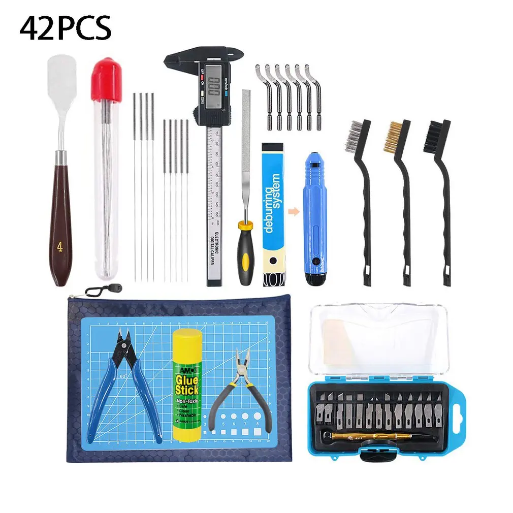 

42 Pcs 3D Print Tool Kit Includes Debur Tool, Cleaning and Removal Tool with Storage Bag DIY Printer Disassembly Tool