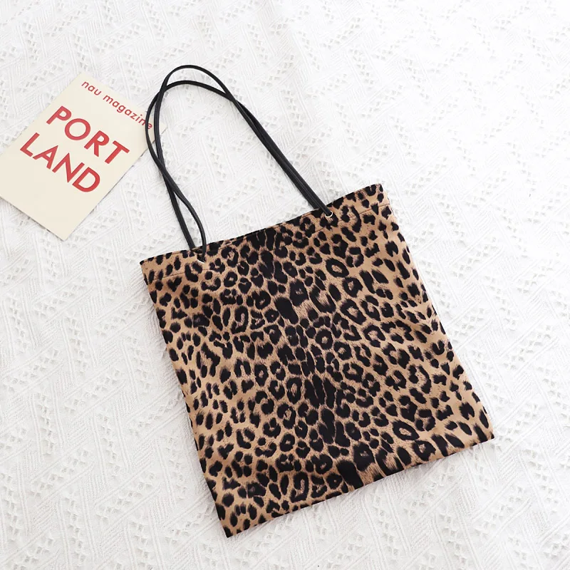 Женская Складная Сумка-тоут с леопардовым принтом повседневная вместительная