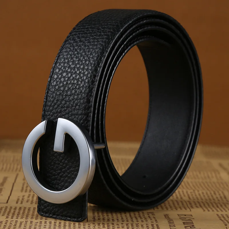 Men's Belt Leisure Lychee Grain Leather Belt Fashion Alloy Smooth G Buckle Belt Designer Belts Men High Quality Male Luxury Belt