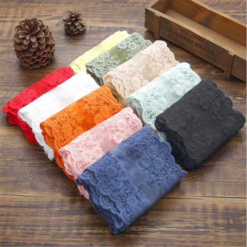 Жаккардовые вязаные цветочные кружевные ленты шириной 12 см сетчатая вышитая