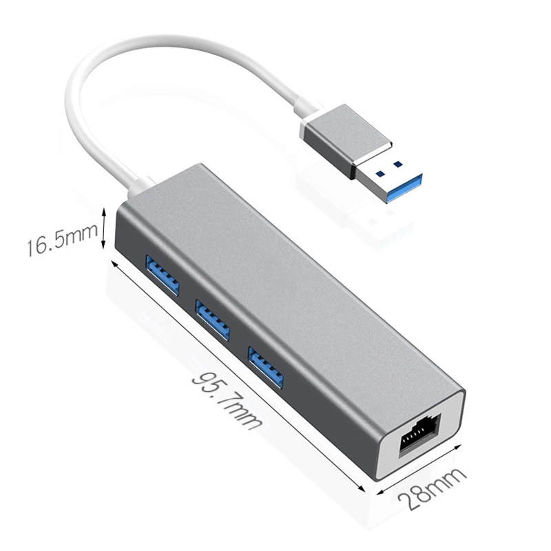 Usb-концентратор Мульти USB 3,0 usb-хаб высокоскоростной 3 порта с usb-кабелем RJ45 сетевая карта для ПК ноутбука Компьютерные аксессуары
