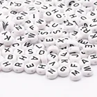 4x7 мм круглый акриловых разделительных бусин-букв Белый Алфавит свободные бусины для изготовления ювелирных изделий Diy ожерелье с подвесками браслет аксессуары