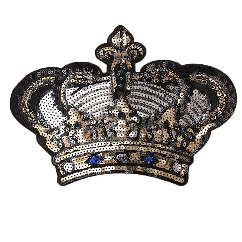 Love Heart Crown Patch Sequin Sewing Embroidered Hippie Badges Patches for Clothes Backpacks Jacket Fabric Bag Fashion | Дом и сад