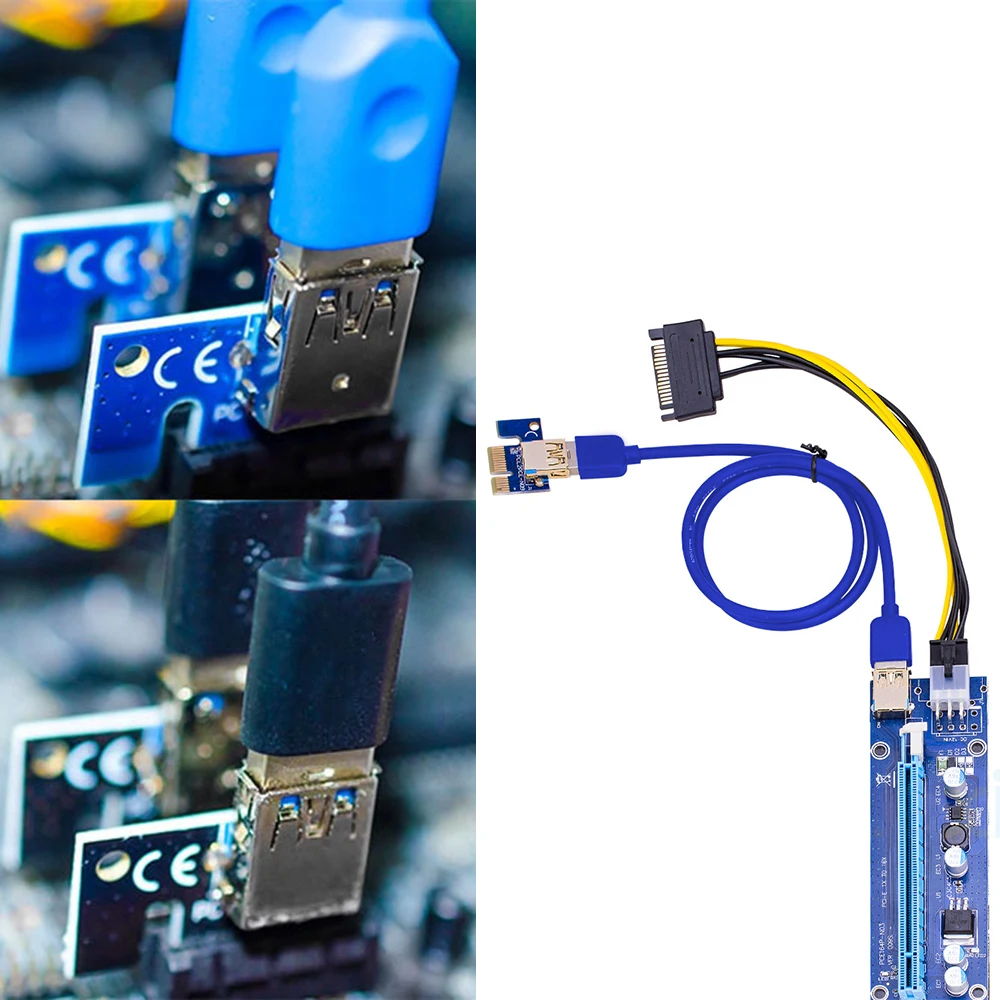 60cm PCI-E 1X TO 16X 6PIN USB 3.0 6pin Interface Stable Signal Allow Power Supply For WINDOWS LINUX MAC | Электроника