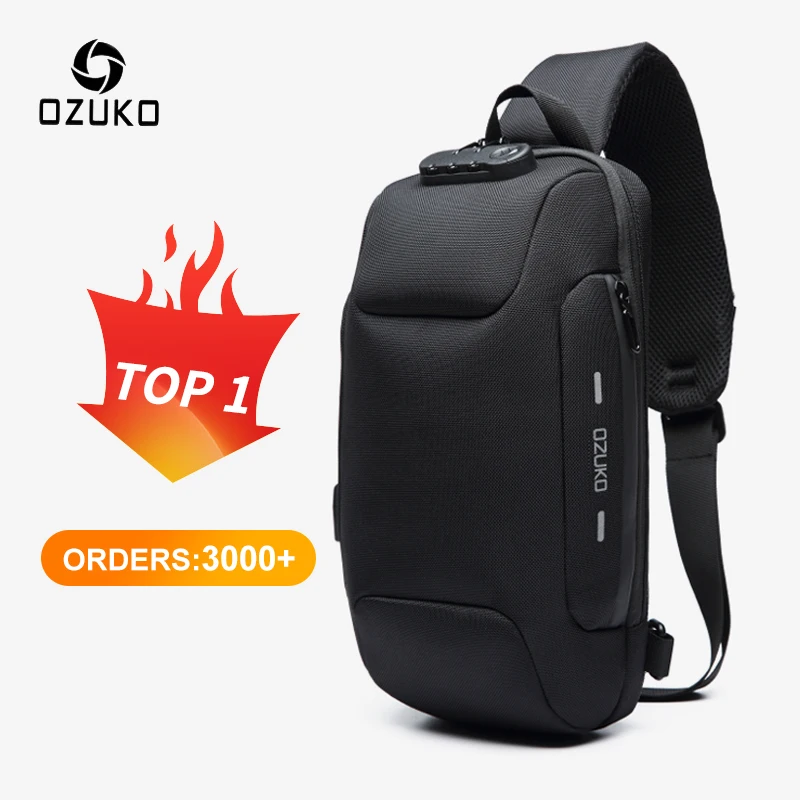 OZUKO 2022 новая многофункциональная сумка через плечо для мужчин противоугонные сумки через плечо мужские водонепроницаемые короткие сумки д...