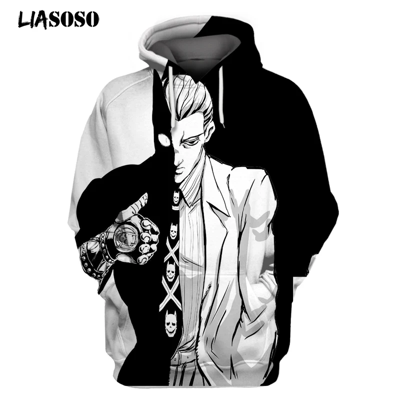 

LIASOSO Anime JoJo's Bizarre Adventure Kira Yoshikage Hoodie 3D Printing Men's and Women's Popular Hoodie Top Men's