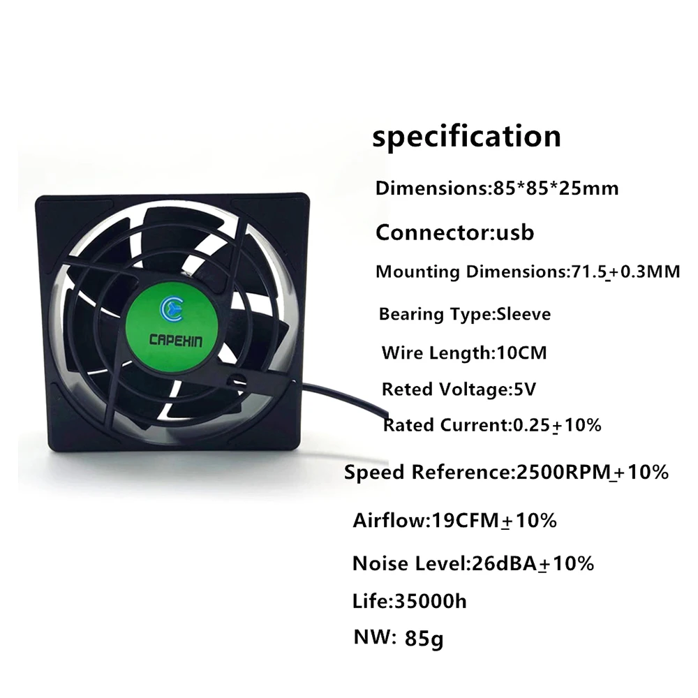 

USB Power Radiator Mini Fan Noiseless And Quiet Cable Mini Size TV Box Cooling Fan TV Box Silent Quiet Cooler 2500RPM