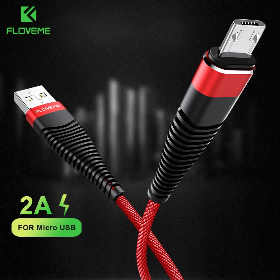FLOVEME Micro USB кабель для samsung S6 S5 1 м 2 м Привет-растяжение нейлон синхронизации данных быстро Зарядное устройство кабо телефонный кабель для Xiaomi Android USB micro usb кабель провод для зарядки