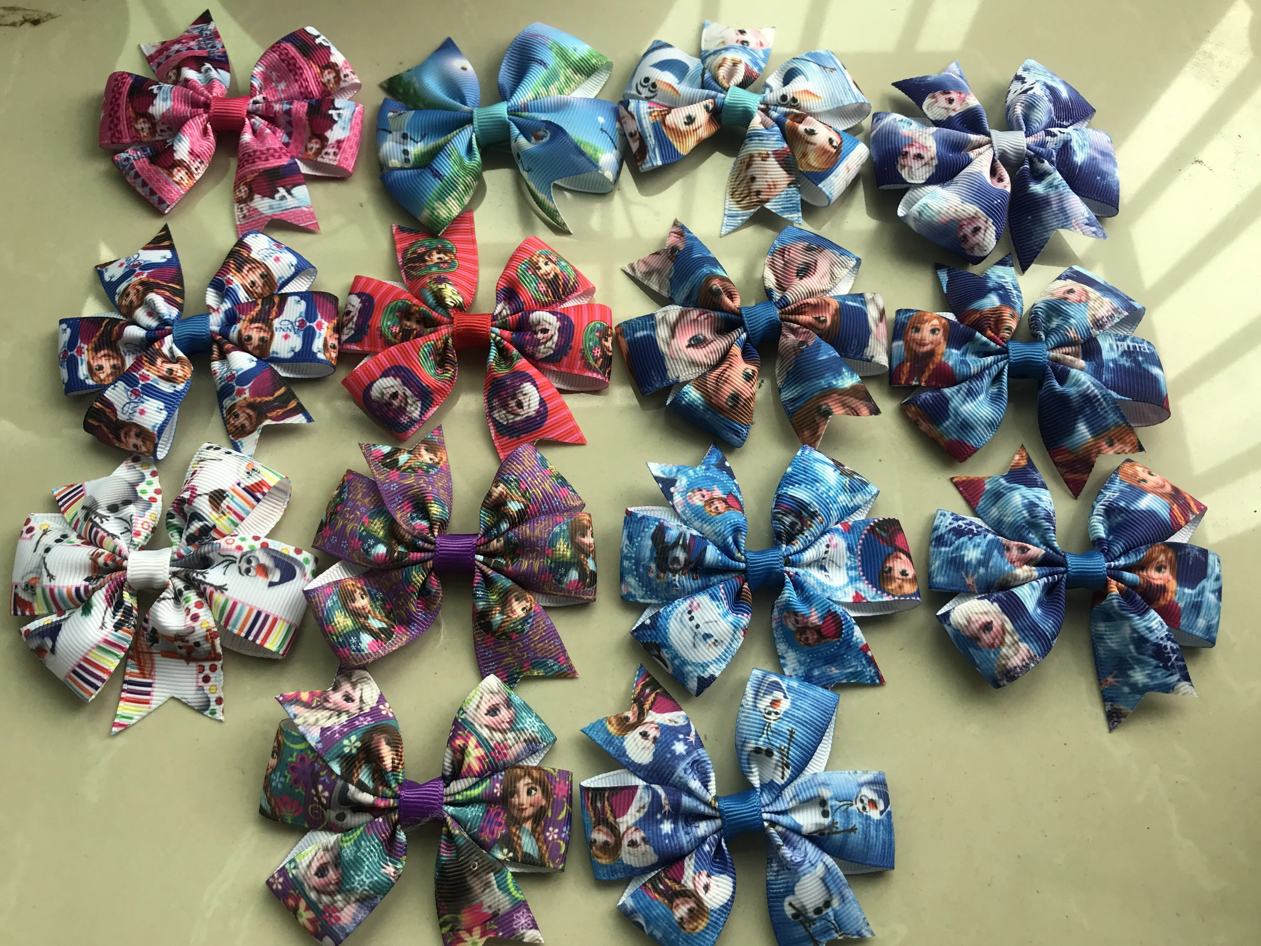 48 шт. заколки для волос с бантом девочек|ribbon packaging|bow top flat bootbow mama hair bows |