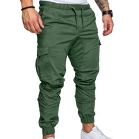 sweatpants streetwear trousers mens pants waist drawstring ankle tied skinny cargo pants men casual solid color pants