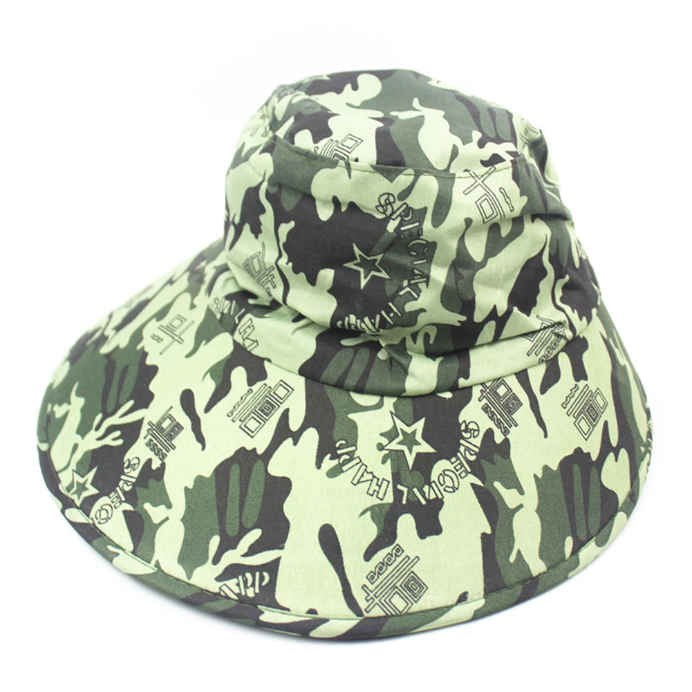 

Unisex Camo Anti-UV Breathable Wide Brim Outdoor Fishing Hat with Face Neck Flap Fishing Hat cap sun hat cap Face Neck Flap Fish