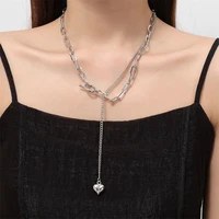 genuine 925 sterling silver color pendant necklace fringe necklace female personality clavicle collares mujer silver 925 jewelry