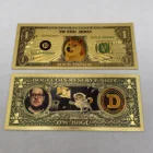 Коллекция 100 года, шт.лот, билет с позолоченной Золотой банкнотой Dogecoin, физическая памятная криптовалюта BTC, отличный подарок